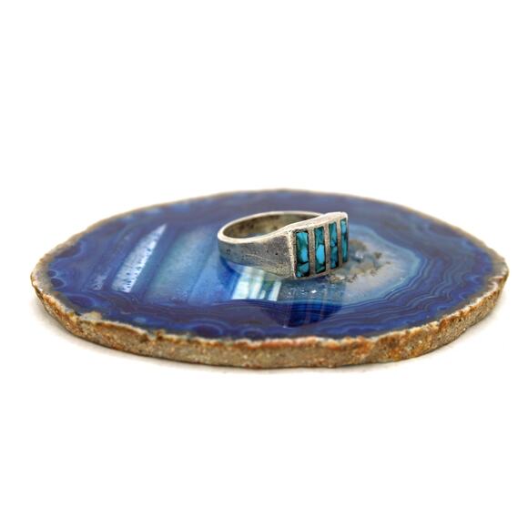 1980’s Sterling Silver Chip Ring - Picture 1 of 6